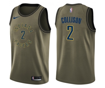 Men's Nike Indiana Pacers #2 Darren Collison Swingman Green Salute to Service NBA Jersey