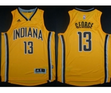 NBA Men Revolution 30 Indiana Pacers #13 Paul George Yellow Stitched Jersey
