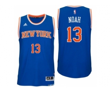 Men New York Knicks #13 Joakim Noah Road Blue New Swingman Jersey