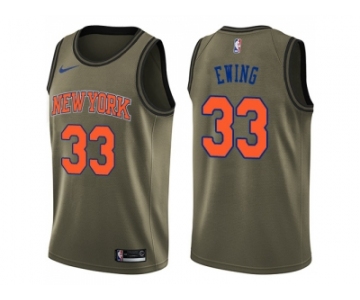 Men Nike New York Knicks #33 Patrick Ewing Green Salute to Service NBA Swingman Jersey