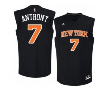 Men's Adidas New York Knicks #7 Carmelo Anthony Authentic Black Fashion NBA Jersey