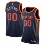 Men's New Yok Knicks #00 Jordan Clarkson Black 2025 Statement Edition Stitched Basketball Jersey Men's New Yok Knicks #00 Jordan Clarkson Black 2025 Statement Edition Stitched Basketball Jersey