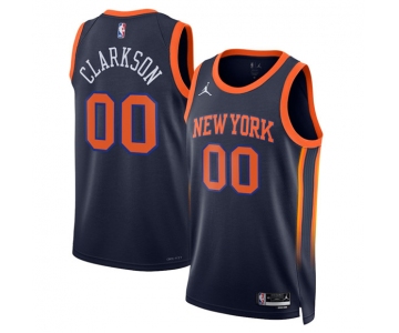 Men's New Yok Knicks #00 Jordan Clarkson Black 2025 Statement Edition Stitched Basketball Jersey