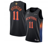 Men's New Yok Knicks #11 Jalen Brunson Black 2026 Finals Patch Statement Edition Stitched Jersey Men's New Yok Knicks #11 Jalen Brunson Black 2026 Finals Patch Statement Edition Stitched Jersey