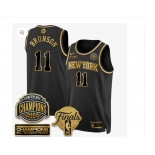 Men's New Yok Knicks #11 Jalen Brunson Black Gold 2026 Finals Patch &2026 champions Patch Stitched Basketball Jersey Men's New Yok Knicks #11 Jalen Brunson Black Gold 2026 Finals Patch &2026 champions Patch Stitched Basketball Jersey