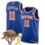 Men's New Yok Knicks #11 Jalen Brunson Blue 2026 Finals Patch And Finals Champions Patch Icon Edition Stitched Basketball Jersey