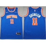Men's New Yok Knicks #11 Jalen Brunson Blue Icon Edition Edition Stitched Basketball Jersey