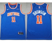 Men's New Yok Knicks #11 Jalen Brunson Blue Icon Edition Edition Stitched Basketball Jersey