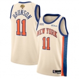 Men's New Yok Knicks #11 Jalen Brunson Cream 2026 Finals Patch City Edition Stitched Basketball Jersey Men's New Yok Knicks #11 Jalen Brunson Cream 2026 Finals Patch City Edition Stitched Basketball Jersey