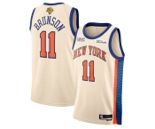 Men's New Yok Knicks #11 Jalen Brunson Cream 2026 Finals Patch City Edition Stitched Basketball Jersey Men's New Yok Knicks #11 Jalen Brunson Cream 2026 Finals Patch City Edition Stitched Basketball Jersey