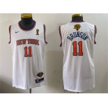 Men's New Yok Knicks #11 Jalen Brunson White 2026 Finals Champions Patch Stitched Jersey Men's New Yok Knicks #11 Jalen Brunson White 2026 Finals Champions Patch Stitched Jersey
