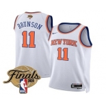 Men's New Yok Knicks #11 Jalen Brunson White 2026 Finals Patch Icon Edition Stitched Jersey