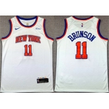Men's New Yok Knicks #11 Jalen Brunson White Association Edition Stitched Basketball Jersey Men's New Yok Knicks #11 Jalen Brunson White Association Edition Stitched Basketball Jersey
