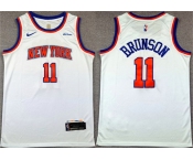 Men's New Yok Knicks #11 Jalen Brunson White Association Edition Stitched Basketball Jersey Men's New Yok Knicks #11 Jalen Brunson White Association Edition Stitched Basketball Jersey