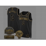 Men's New Yok Knicks #2 Miles McBride Black Gold 2026 Finals Patch &2026 champions Patch Stitched Basketball Jersey Men's New Yok Knicks #2 Miles McBride Black Gold 2026 Finals Patch &2026 champions Patch Stitched Basketball Jersey