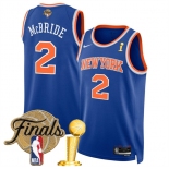 Men's New Yok Knicks #2 Miles McBride Blue 2026 Finals Patch And Finals Champions Patch Icon Edition Stitched Basketball Jersey