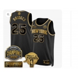 Men's New Yok Knicks #25 Mikal Bridges Black Gold 2026 Finals Patch &2026 champions Patch Stitched Basketball Jersey Men's New Yok Knicks #25 Mikal Bridges Black Gold 2026 Finals Patch &2026 champions Patch Stitched Basketball Jersey
