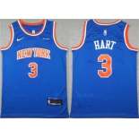Men's New Yok Knicks #3 Josh Hart Blue Icon Edition Edition Stitched Basketball Jersey