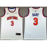 Men's New Yok Knicks #3 Josh Hart White Association Edition Stitched Basketball Jersey Men's New Yok Knicks #3 Josh Hart White Association Edition Stitched Basketball Jersey