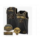 Men's New Yok Knicks #32 Karl-Anthony Towns Black Gold 2026 Finals Patch &2026 champions Patch Stitched Basketball Jersey Men's New Yok Knicks #32 Karl-Anthony Towns Black Gold 2026 Finals Patch &2026 champions Patch Stitched Basketball Jersey