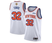 Men's New Yok Knicks #32 Karl-Anthony Towns White 2026 Finals Patch Association Edition Stitched Basketball Jersey Men's New Yok Knicks #32 Karl-Anthony Towns White 2026 Finals Patch Association Edition Stitched Basketball Jersey