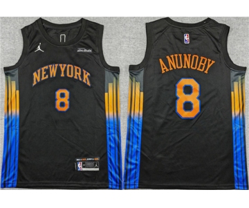Men's New Yok Knicks #8 OG Anunoby Statement Edition Stitched Jersey