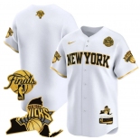 Men's New Yok Knicks Blank White Gold 2026 Finals Patch & EASTERN Patch Stitched Basketball Jersey Men's New Yok Knicks Blank White Gold 2026 Finals Patch & EASTERN Patch Stitched Basketball Jersey