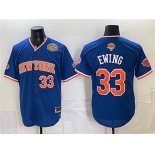 Men's New York Knicks #33 Patrick Ewing Royal 2026 Finals & Eastern Conference Champions Patch Stitched Baseball Jersey Men's New York Knicks #33 Patrick Ewing Royal 2026 Finals & Eastern Conference Champions Patch Stitched Baseball Jersey