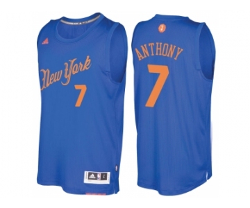 Men's New York Knicks #7 Carmelo Anthony Royal 2016 Christmas Day NBA Swingman Jersey