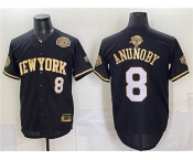 Men's New York Knicks #8 OG Anunoby Black Gold 2026 Finals & Eastern Conference Champions Patch Stitched Baseball Jersey Men's New York Knicks #8 OG Anunoby Black Gold 2026 Finals & Eastern Conference Champions Patch Stitched Baseball Jersey