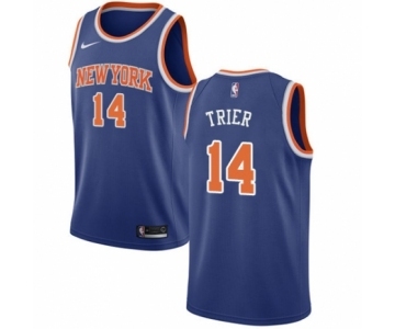 Men's Nike New York Knicks #14 Allonzo Trier Swingman Royal Blue NBA Jersey - Icon Edition