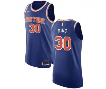 Men's Nike New York Knicks #30 Bernard King Authentic Royal Blue NBA Jersey - Icon Edition
