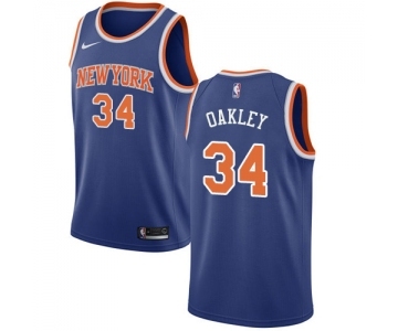 Men's Nike New York Knicks #34 Charles Oakley Swingman Royal Blue NBA Jersey - Icon Edition