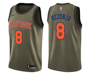 Men's Nike New York Knicks #8 Mario Hezonja Swingman Green Salute to Service NBA Jersey