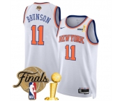 New Yok Knicks #11 Jalen Brunson White 2026 Finals Patch And Finals Champions Patch Association Edition Stitched Basketball Jersey New Yok Knicks #11 Jalen Brunson White 2026 Finals Patch And Finals Champions Patch Association Edition Stitched Basketball Jersey