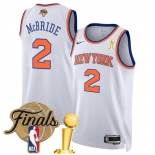 New Yok Knicks #2 Miles McBride White 2026 Finals Patch And Finals Champions Patch Association Edition Stitched Basketball Jersey New Yok Knicks #2 Miles McBride White 2026 Finals Patch And Finals Champions Patch Association Edition Stitched Basketball Jersey