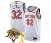 New Yok Knicks #32 Karl-Anthony Towns White 2026 Finals Patch And Finals Champions Patch Association Edition Stitched Basketball Jersey New Yok Knicks #32 Karl-Anthony Towns White 2026 Finals Patch And Finals Champions Patch Association Edition Stitched Basketball Jersey