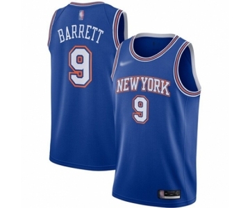 Women's New York Knicks #9 RJ Barrett Authentic Blue Basketball Jersey - Statement Edition