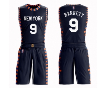 Women's New York Knicks #9 RJ Barrett Swingman Navy Blue Basketball Suit Jersey - City Edition