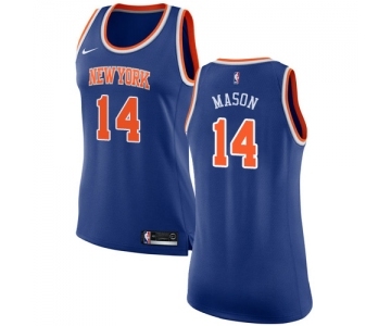 Women's Nike New York Knicks #14 Anthony Mason Swingman Royal Blue NBA Jersey - Icon Edition
