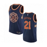 Women's Nike New York Knicks #21 Damyean Dotson Swingman Navy Blue NBA Jersey - City Edition