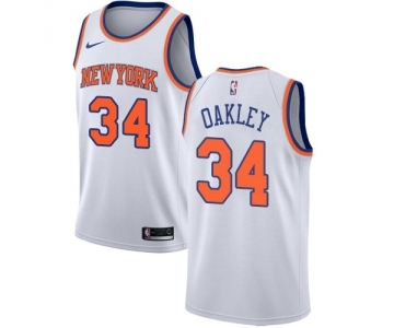 Women's Nike New York Knicks #34 Charles Oakley Swingman White NBA Jersey - Association Edition