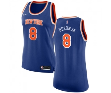 Women's Nike New York Knicks #8 Mario Hezonja Authentic Royal Blue NBA Jersey - Icon Edition