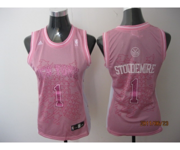 women nba new york knicks #1 stoudemire pink