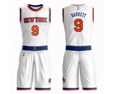 Youth New York Knicks #9 RJ Barrett Swingman White Basketball Suit Jersey - Association Edition