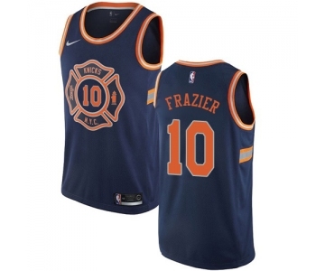 Youth Nike New York Knicks #10 Walt Frazier Swingman Navy Blue NBA Jersey - City Edition