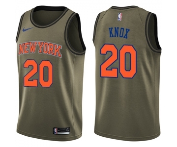 Youth Nike New York Knicks #20 Kevin Knox Swingman Green Salute to Service NBA Jersey