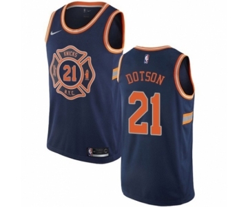 Youth Nike New York Knicks #21 Damyean Dotson Swingman Navy Blue NBA Jersey - City Edition