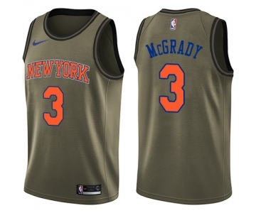 Youth Nike New York Knicks #3 Tracy McGrady Swingman Green Salute to Service NBA Jersey