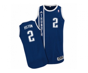 Men Adidas Oklahoma City Thunder #2 Raymond Felton Authentic Navy Blue Alternate NBA Jersey